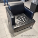Leather Reception Club Lounge Armchair w/ Metal Frame